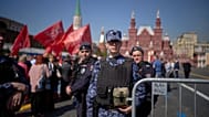 FILE: Russian police and National Guard servicemen guard in Red Square with the Historical Museum in the background, in Moscow, 22 April 2022
