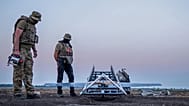 Ukrainian servicemen prepare a "Chaklun" strike drone used for deep-strike operations against Russian positions in Crimea, in an undisclosed location in Ukraine.