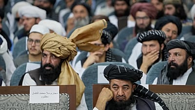 نمایندگان طالبان در مراسم گرامیداشت پنجمین سالگرد بازگشت به قدرت در کابل، ۱۵ اوت ۲۰۲۶.