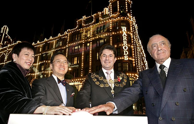 Al Fayed (right) outside Harrods in 2005