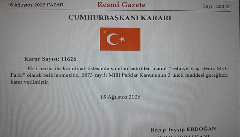 H δημοσίευση στην τουρκική Εφημερίδα της Κυβερνήσεως με την υπογραφή Ερντογάν