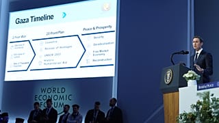Jared Kushner speaks after the signing of a Board of Peace charter during the Annual Meeting of the World Economic Forum in Davos, 22 January, 2026