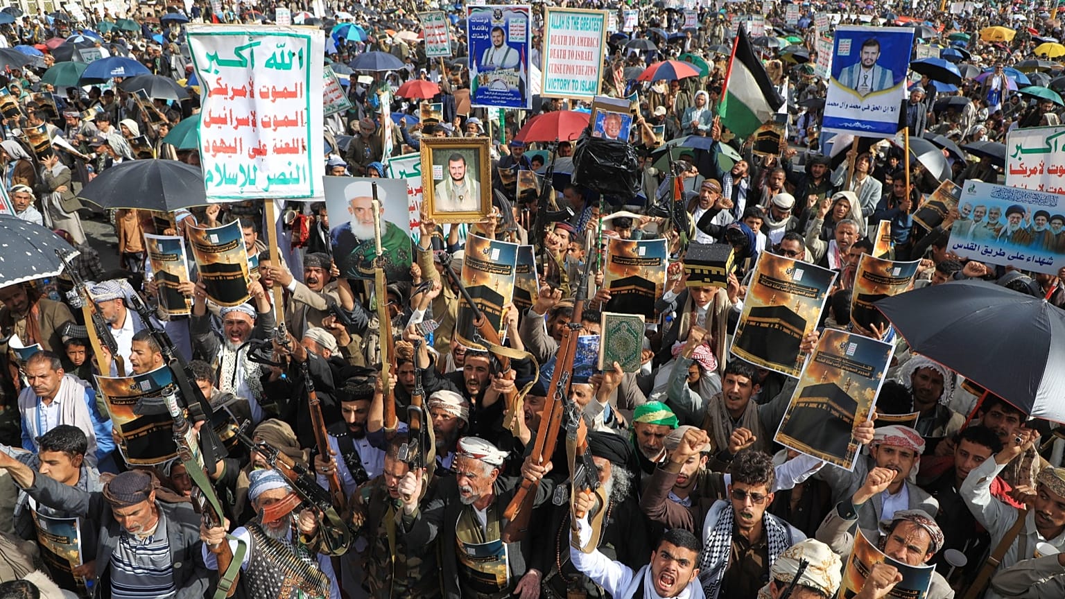 Houthi supporters during a rally in Sanaa, 16 June, 2026