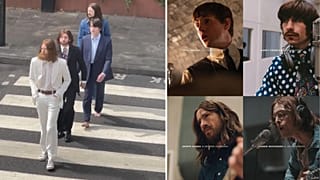 Viral footage of Beatles biopics actors recreating iconic ‘Abbey Road’ album cover 