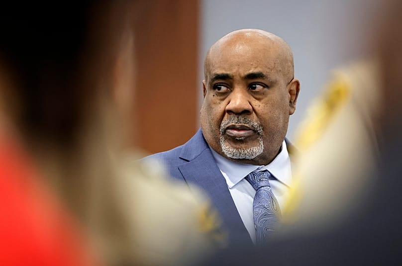 Duane Davis appears in court during his murder trial, related to the 1996 killing of rapper Tupac Shakur, in Las Vegas, Monday, Aug. 17, 2026