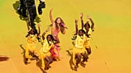 Shakira actúa en el descanso de la final del Mundial de fútbol entre España y Argentina en East Rutherford, Nueva Jersey, cerca de Nueva York, el domingo 19 de julio de 2026