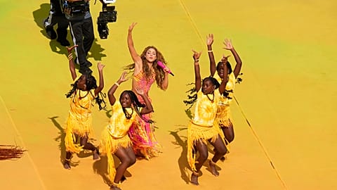 Shakira performs at half-time in the World Cup final between Spain and Argentina in East Rutherford, New Jersey, near New York, on Sunday 19 July 2026