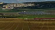 Solar panels work in the small town of Sesma, Navarra Province, northern Spain, Friday, Feb. 24, 2023.