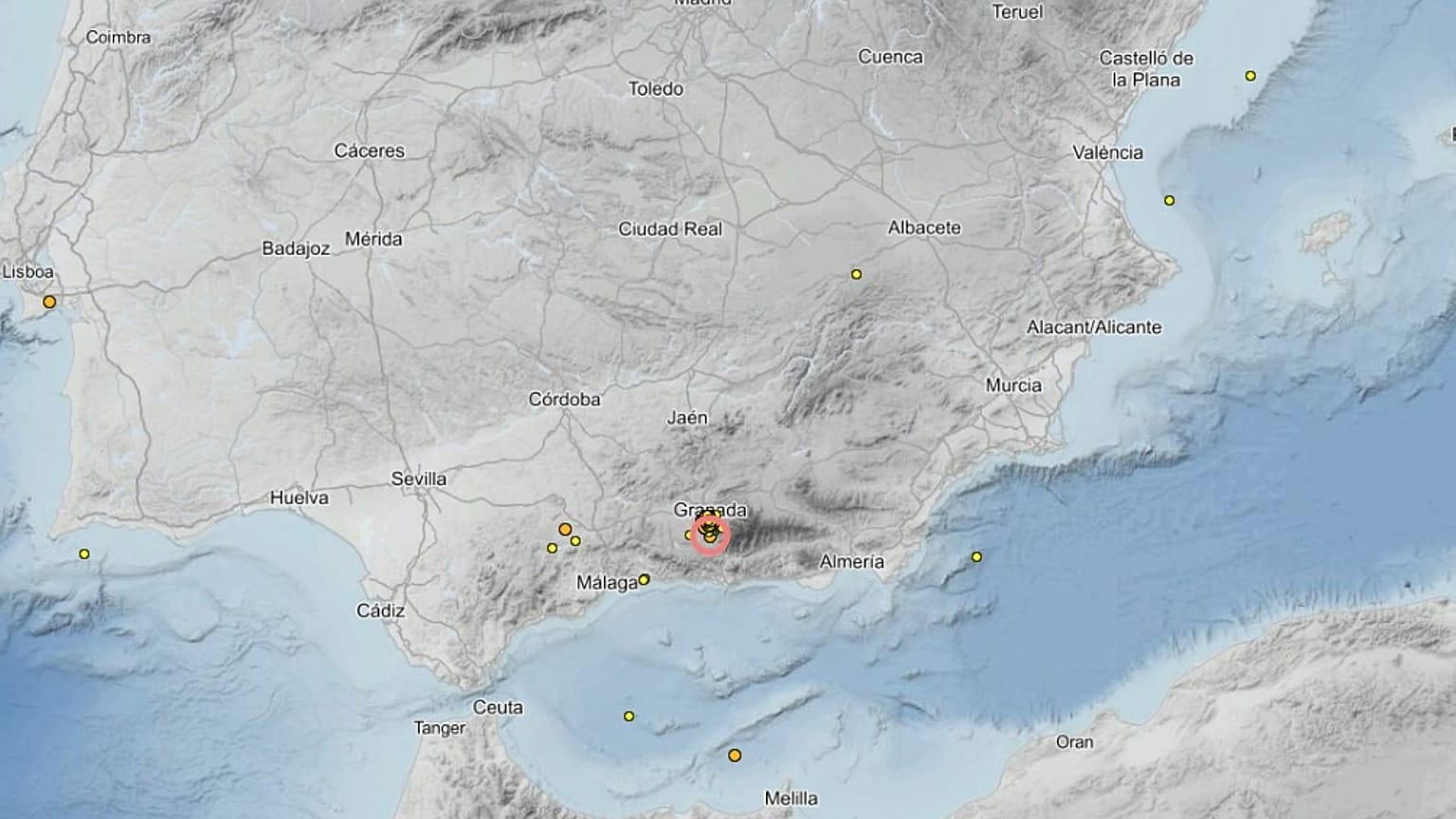 Imagen de última hora sobre la localización según el Instituto Geográfico Nacional