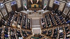  الرئيس السوري أحمد الشرع يخاطب الجلسة الافتتاحية لمجلس الشعب السوري المُشكَّل حديثاً، الأحد 12 يوليو 2026.