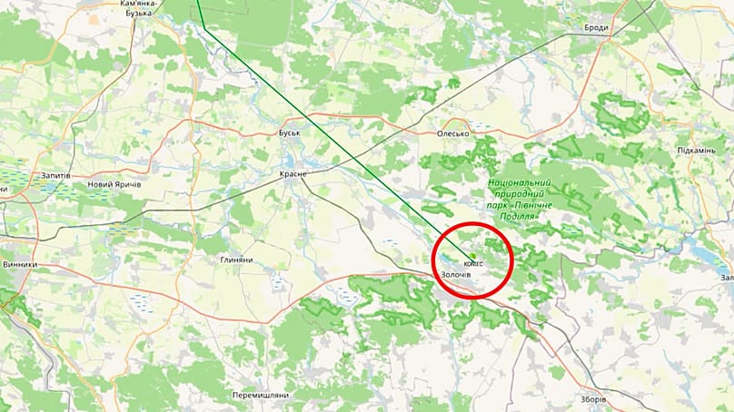 Trasa GPS przelotu bociana.