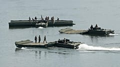 US Army soldiers conduct a training exercise on a river in Yeoncheon, 18 August, 2026