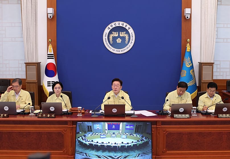 South Korean President Lee Jae Myung speaks during a cabinet meeting at the presidential office in Seoul, 18 August, 2026