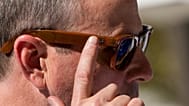 FILE. Attendee tries a pair of Ray-Ban Meta smart glasses at Meta's Connect developer conference, Sept. 2023