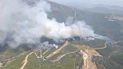 El incendio forestal de Pinofranqueado (Cáceres), declarado de nivel 2 de peligrosidad, avanza hacia el límite con la provincia de Salamanca.