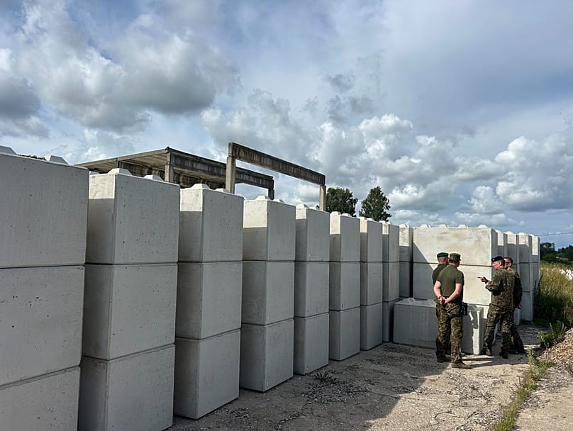 Blocks for border protection.