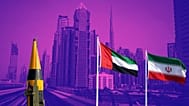عکس تزئینی دوبی و پرچم‌های امارات و ایران