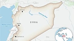 Suriye'yi ve başkent Şam'ı gösteren harita. (AP Photo)