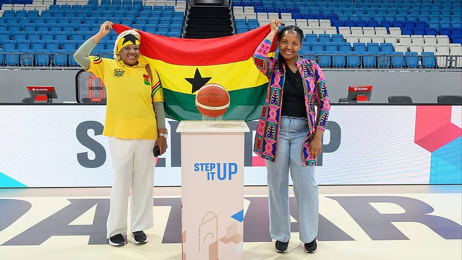 Community leaders get sneak peak of Al Janoub Arena, one of four 2027 FIBA Basketball World Cup. venues.