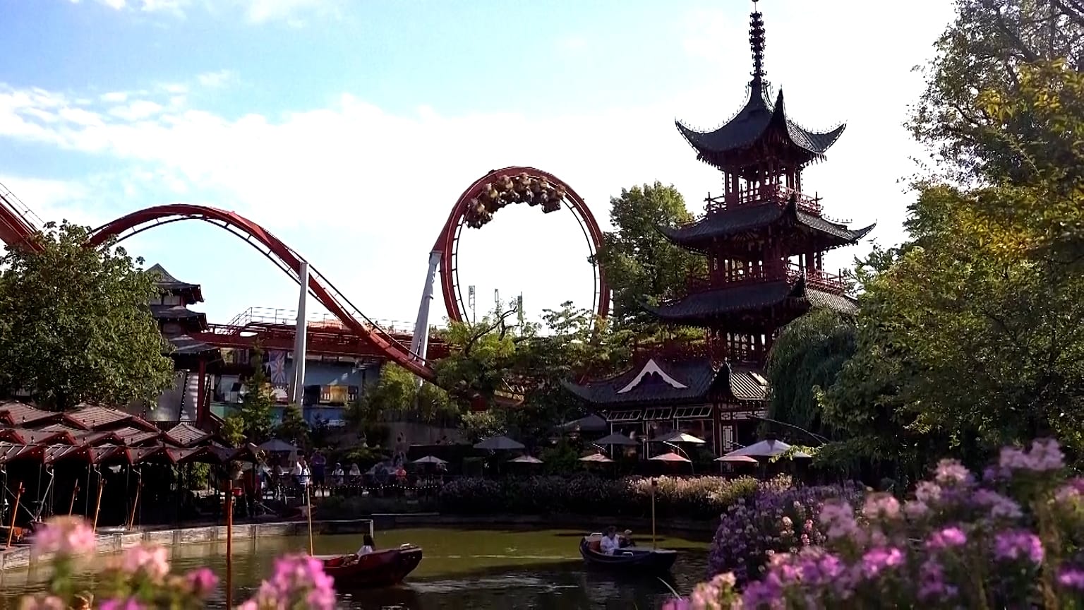 The Demon looping in front of the Japanese Tower, Copenhagen, Denmark, on 15 August 2026.