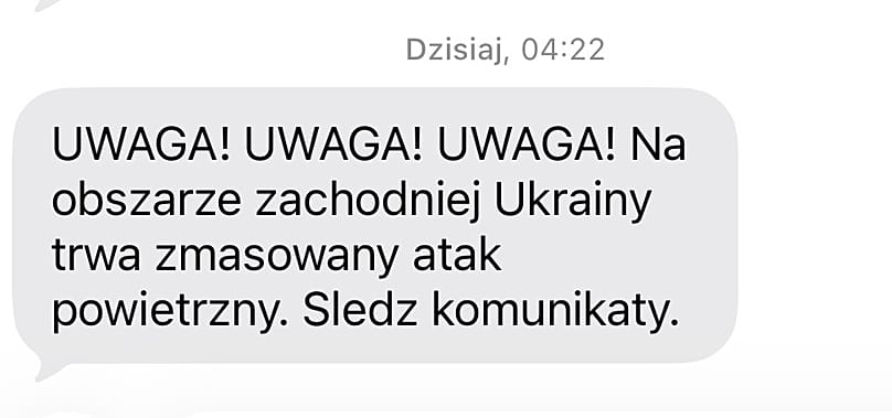 Wiadomość z komunikatem z Rządowego Centrum Bezpieczeństwa została rozesłana do mieszkańców województw lubelskiego i podkarpackiego.