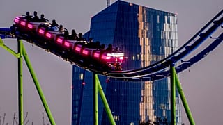 File - A roller coaster is pictured near the European Central Bank in Frankfurt, Germany, Wednesday, 10 April 2024. 
