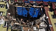 A residential building is seen heavily damaged after a Russian strike in Odesa, Ukraine, Monday, April 6, 2026