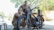A Dunából előkerült Wehrmacht-motorkerékpár állagmegóvási munkálatok közben, 2026.08.13-án.