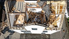 Vista aérea de los saños causados por el tornado en Hesse.