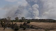 Smoke from a forest fire in Deliblatska Peščara north-west of Belgrade, 20 August, 2026