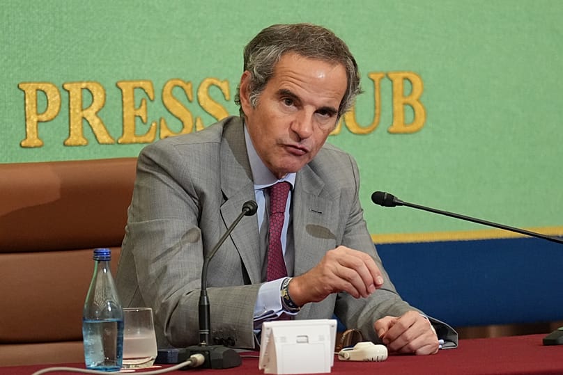IAEA chief Rafael Grossi responds to a reporter's question in Tokyo, 26 June, 2026