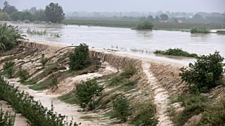 Εικόνα αρχείου- The Lamone river overflows its banks near Bagnacavallo, in the region of Emilia-Romagna