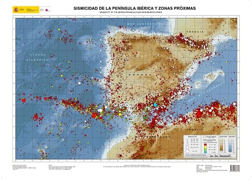 Sismicidad de la Península Ibérica y zonas próximas