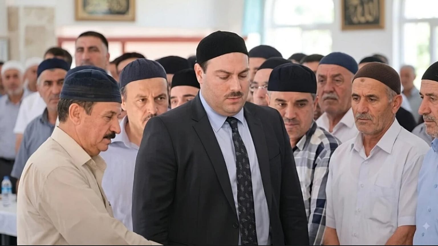 Alihan Kuriş cemaati ile birlikte