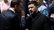 Emmanuel Macron et Volodymyr Zelensky à Paris, en France, mardi 14 juillet 2026, à l'issue du défilé militaire annuel de la fête nationale. 