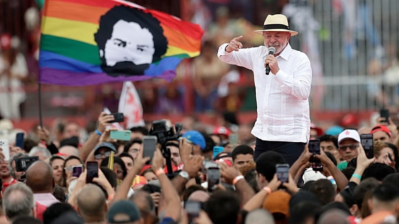 Lula da Silva no comício em Bangu, este sábado