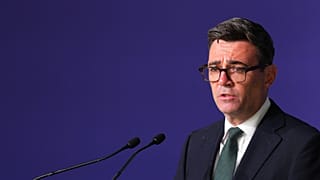 Prime Minister Andy Burnham delivers remarks at first National Day for victims and survivors of terrorism memorial event at Lancaster House in London, England. Aug. 21, 2026.