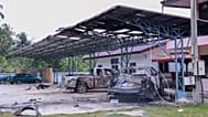 Vehicles damaged by arson at a local government office in Sri Sakhon Subdistrict in Narathiwat province, 23 August, 2026