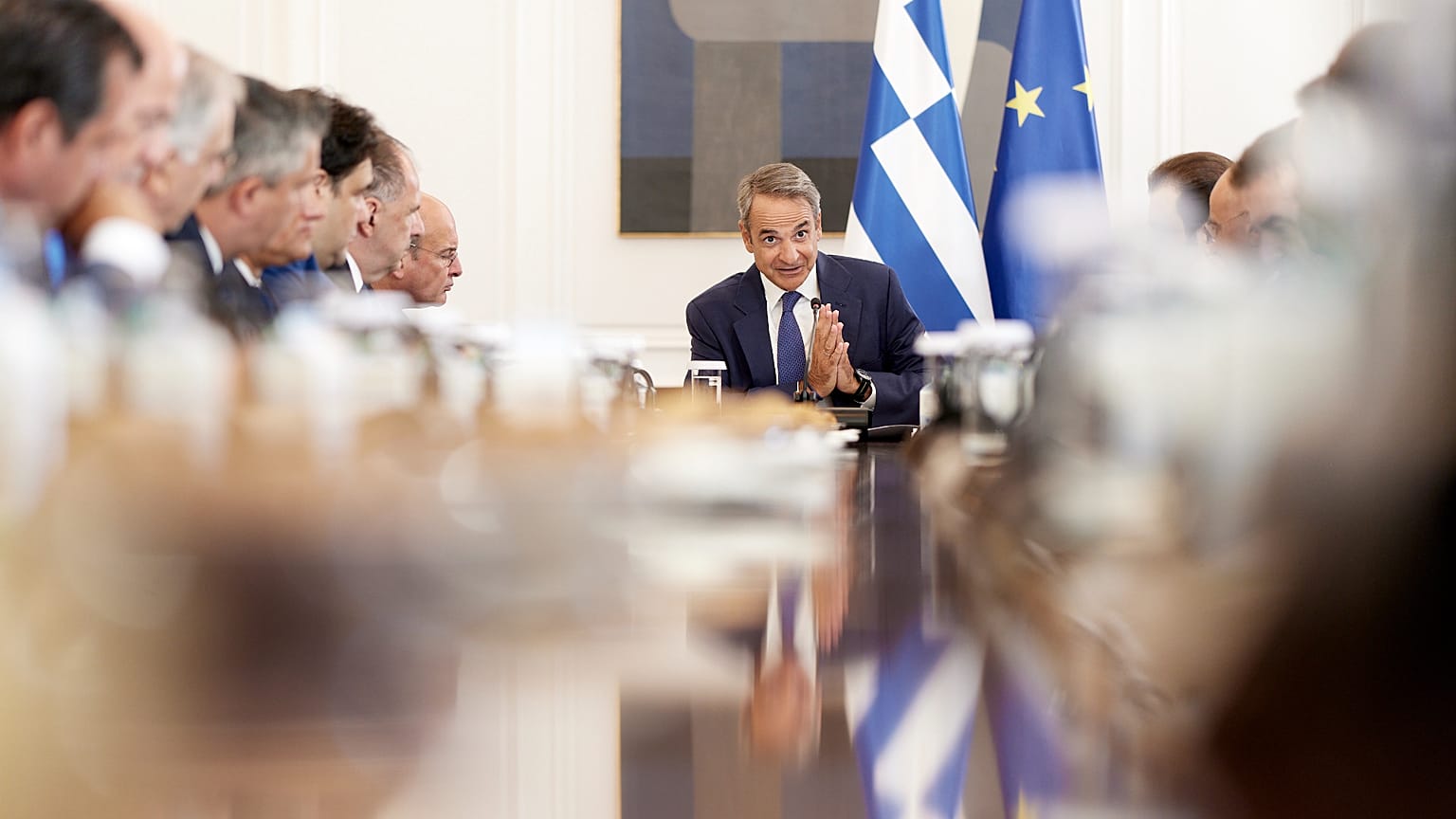 Ο Κυριάκος Μητσοτάκης στο Υπουργικό Συμβούλιο