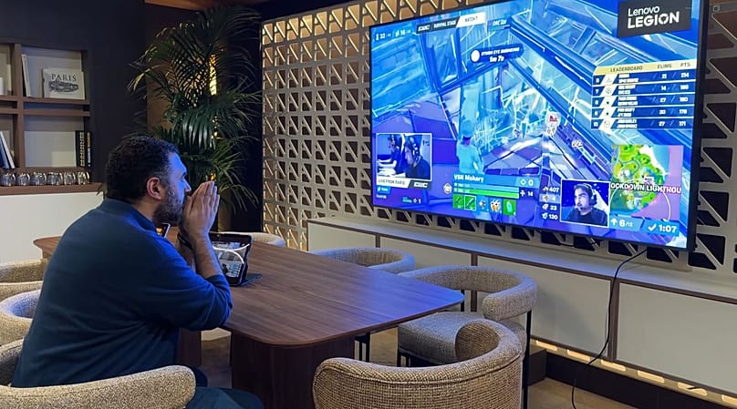 Prince Faisal bin Bandar bin Sultan, chairman of the Saudi Esports Foundation, closely watching Team Falcons in action.