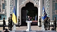 Volodymyr Zelenskyy addresses Ukrainian Naval Infantry and European leaders as they attend a commemorative ceremony marking Ukraine's 35th Independence Day Aug. 24, 2026.
