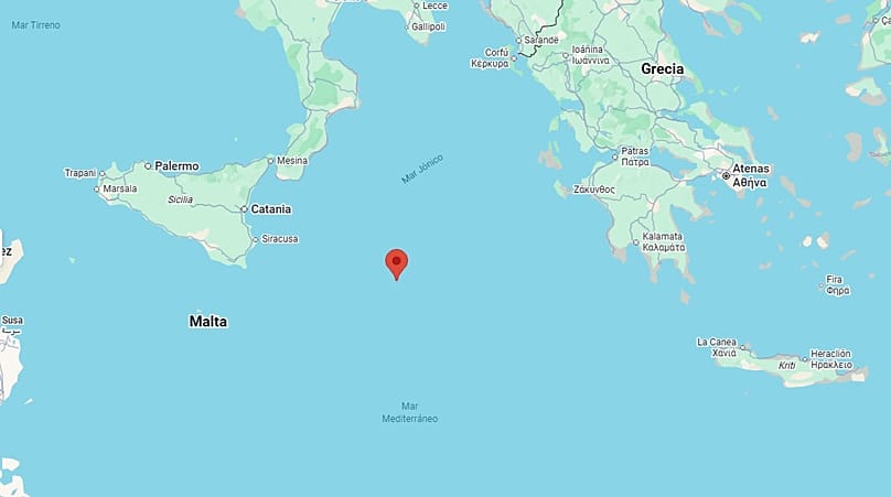La zona de búsqueda, confirmada por la Guardia Costera italiana.