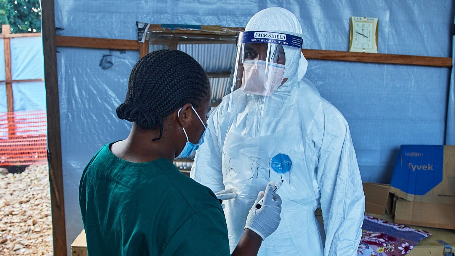 Health workers interact at the Evangelical Medical Centre in Bunia, 3 July, 2026