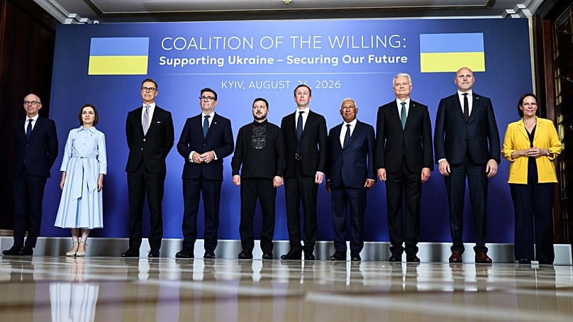 Coalition of the Willing meeting, in Kyiv, Ukraine, Monday, Aug. 24, 2026.