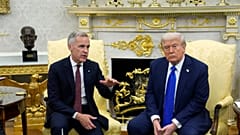 Canada Prime Minister Mark Carney and President Donald Trump hold a press conference at the White House in Washington, D.C., Oct. 7, 2025.