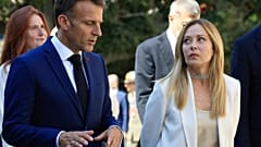 Emmanuel Macron et Giorgia Meloni lors du sommet franco-italien à Antibes, le jeudi 25 juin 2026.