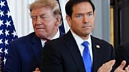 President Donald Trump walks past Secretary of State Marco Rubio as he arrives for a roundtable on the American mining industry, Washington, US. Friday, Aug. 7, 2026.