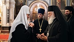 Patriarcha Moskwy Cyryl z metropolitą Korfu Nektariuszem