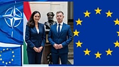 Die neue ungarische Außenministerin Anita Orbán, links. 