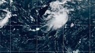 This NOAA satellite image shows Tropical Storm Cristobal in the Atlantic Ocean, 12 August, 2026